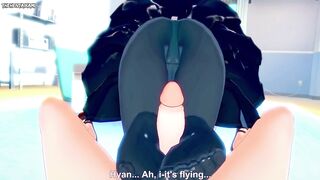 POV Hentai Footjob from Melissa Shield from Boku No Hero Academia