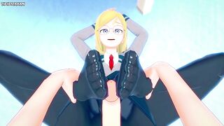 POV Hentai Footjob from Melissa Shield from Boku No Hero Academia