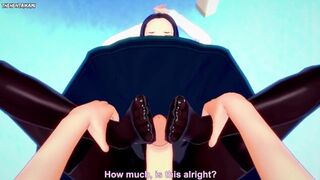 POV Hentai Footjob from Makoto Tsukauchi from Boku No Hero Academia
