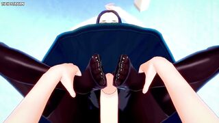 POV Hentai Footjob from Makoto Tsukauchi from Boku No Hero Academia