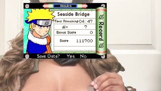 Gamer Ebony Plays With Tits Out