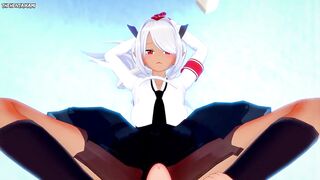 POV Hentai Footjob from Iori Shiromi from Blue Archive