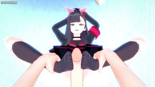 POV Hentai Footjob from Ichika from Blue Archive
