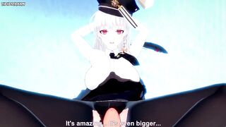POV Hentai Footjob from Haruna Kurodate from Blue Archive