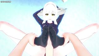 POV Hentai Footjob from Hare Omagari from Blue Archive