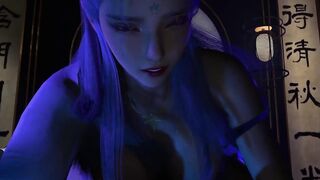 3D horny slut cosplay model naked her big boobs got fucked so hard