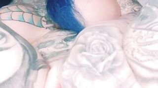 Alternative girl plays with her pussy