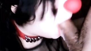 slutty goth clown loves sucking dick