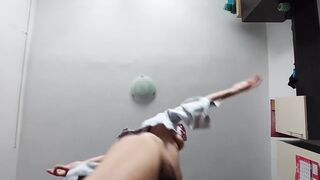 Amateur Mom Doing Yoga Naked, Hairy Pussy, Big Ass, Big Tits. Amateur Massage with Vibrator Naked Brunette.