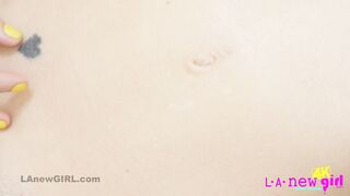 sweet brunette teases sexy body in 4K Closeup