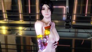 3D sexy cosplay slut stripper naked her big boobs dance for you