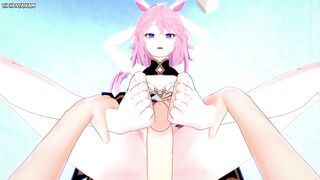 POV Hentai Footjob from Yae Sakura from Honkai Impact