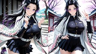 Kochou Kanae covered in cum after wild sex