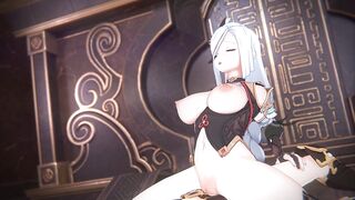Genshin Impact – Shenhe Riding Aether with Intense Moaning 3D Hentai Sex Animation
