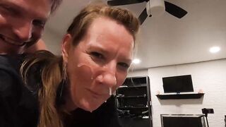 Mature milf fucked doggystyle gets a huge facial and keeps fucking