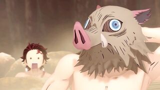 Wild Furry Creatures Join Her in the Hot Springs – Intense Anal Play