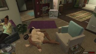 GTA 5 Hentai: Franklin Fucked His Step-Sister and She Sucked His Cum Dry Erotic Scene