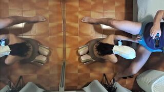 MILF in Pantyhose and High Heels Gives a Blowjob on Her Knees with Cum Swallowing