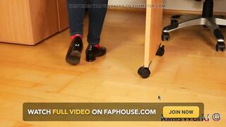 Red Nylon Feet in Black Shiny Heels - Dangling & Tease in Tight Jeans