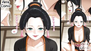 One Piece Hentai Comic - Nico Robin Geisha Blowjob by AmsComic