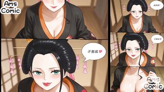 One Piece Hentai Comic - Nico Robin Geisha Blowjob by AmsComic