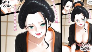 One Piece Hentai Comic - Nico Robin Geisha Blowjob by AmsComic