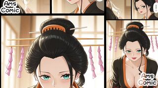 One Piece Hentai Comic - Nico Robin Geisha Blowjob by AmsComic