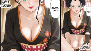 One Piece Hentai Comic - Nico Robin Geisha Blowjob by AmsComic