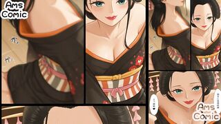 One Piece Hentai Comic - Nico Robin Geisha Blowjob by AmsComic
