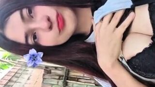 ????Porn actress Yulieth Gomez touches her breasts outdoors????