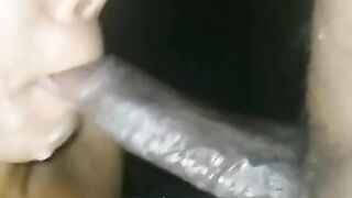 BIG BALLS ON HER FACE BEFORE FREAKY EBONY GETS FAT DICK SLOPPY WET!!!!!!!