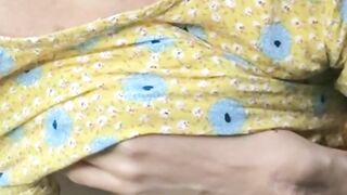 Horny barefoot hippie spits in your mouth and cums in the garden