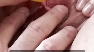 Masturbation with a Guitar Plectrum on Clit