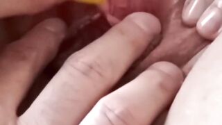 Masturbation with a Guitar Plectrum on Clit