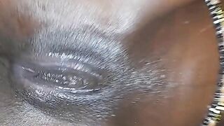 Fat Juicy Pussy in Your Face -ebony Masked Lady Grinds Wet and Oiled