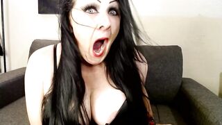 Sexy MILF Yawning Fishnets Mini Plaid and Leather Top