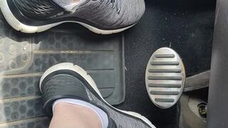 Revving pedals with my sketchers sneakers and white ankle socks