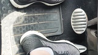 Revving pedals with my sketchers sneakers and white ankle socks