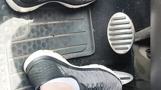 Revving pedals with my sketchers sneakers and white ankle socks