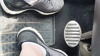 Revving pedals with my sketchers sneakers and white ankle socks
