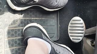 Revving pedals with my sketchers sneakers and white ankle socks