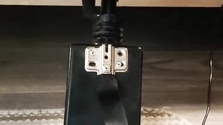 Giving a footjob in my strappy heels to a black cock on my fuck machine