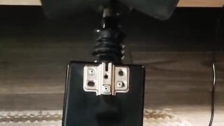 Giving a footjob in my strappy heels to a black cock on my fuck machine