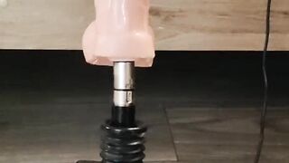 Big white cock getting a foot job from my huge lubed up clean soles ( fuck machine) dildo