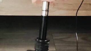Big white cock getting a foot job from my huge lubed up clean soles ( fuck machine) dildo