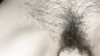 Hairy puss Love big dildo