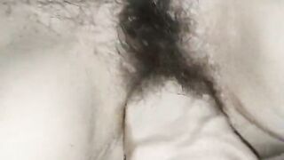Hairy puss Love big dildo