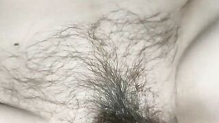 Hairy puss Love big dildo