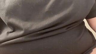 BBW step mom MILF pisses in a pair of panties for a fan close up view