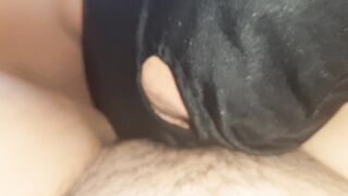My submissive masked slave kisses, licks, sucks my pussy